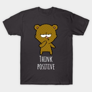 Think Positive Bear Design T-Shirt